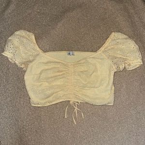 Cute Yellow Puff CropTop